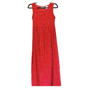 VTG Erika Studio Polka Dot Pleated Midi Dress